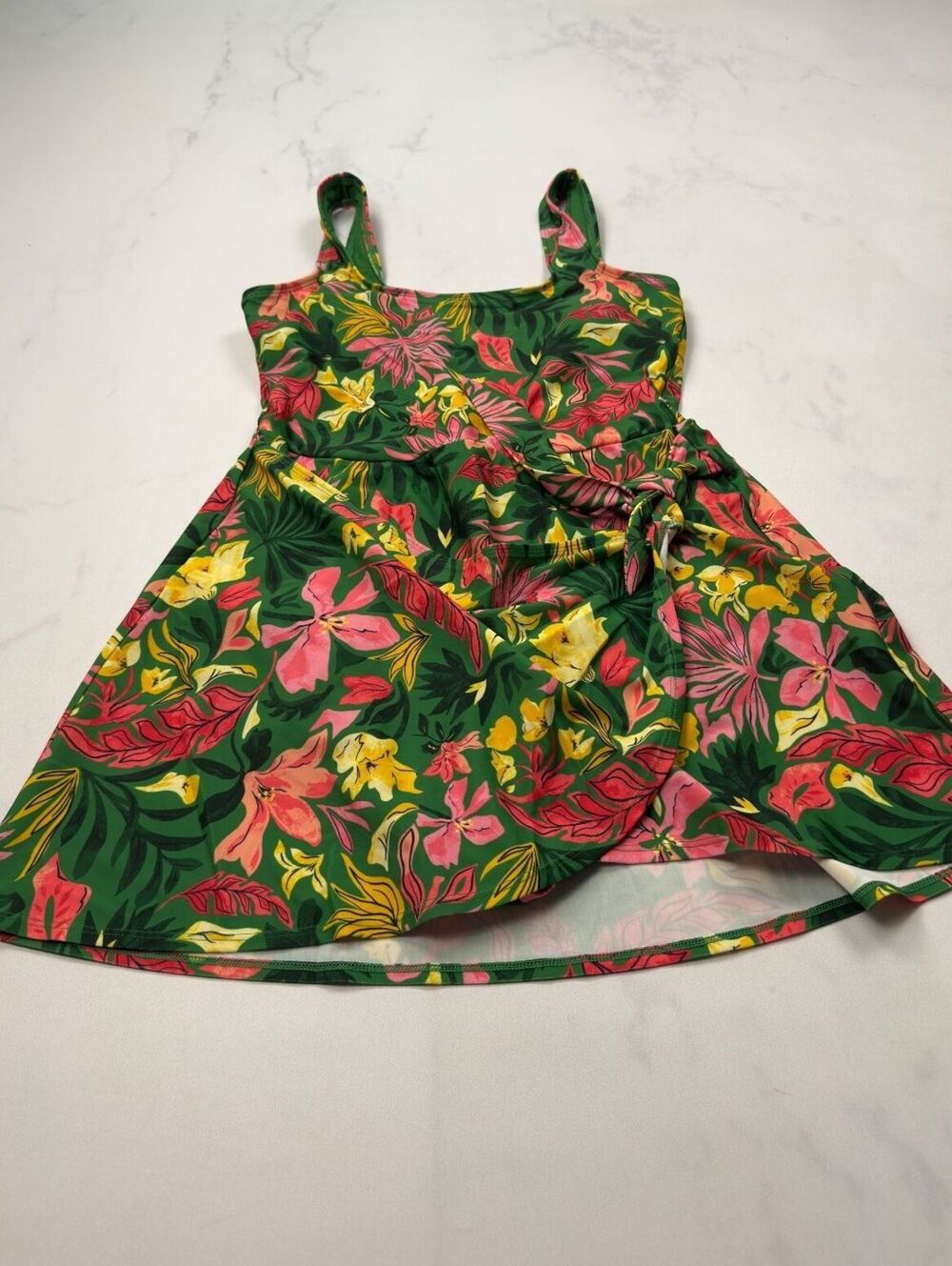 Old Navy Printed Swimsuit Green 2000s Resort - Womens M